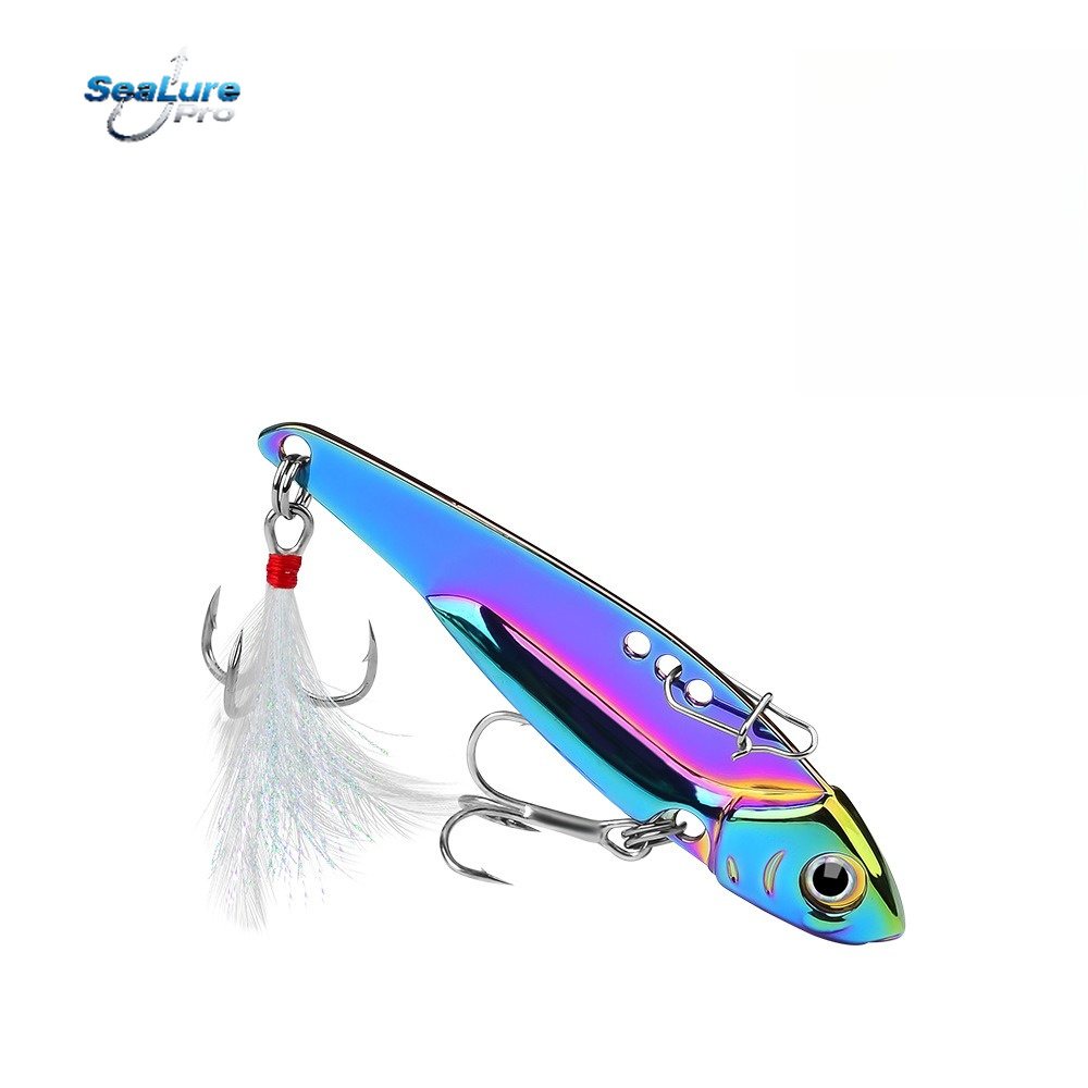 Fishing Lure Spoon - Bunter Metall-VIB-Köder, Ganzwasser-Vibrationslöffel, Weitwurf-Bionik-Angelköder für Wildwasser-Angeln