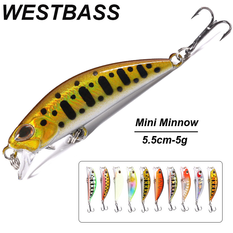 Fishing Lure Popper - WESTBASS 1PX Micro Minnow Köder 55mm-5g