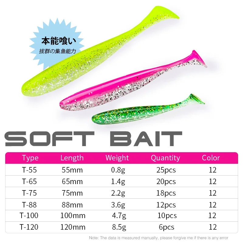 Fishing Lure Soft Plastic - TSURINOYA NEUE GRÖSSE 100mm 120mm T