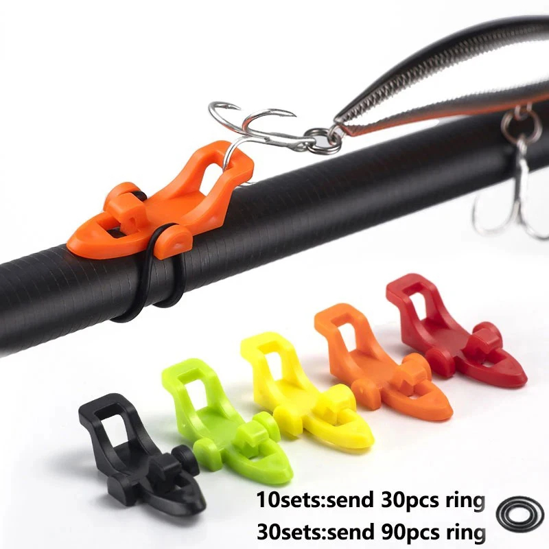 Fishing Lure Jig - 10 Stück Angelruten-Hakenhalter Köderhalter Jig-Haken Sicherheitshalter
