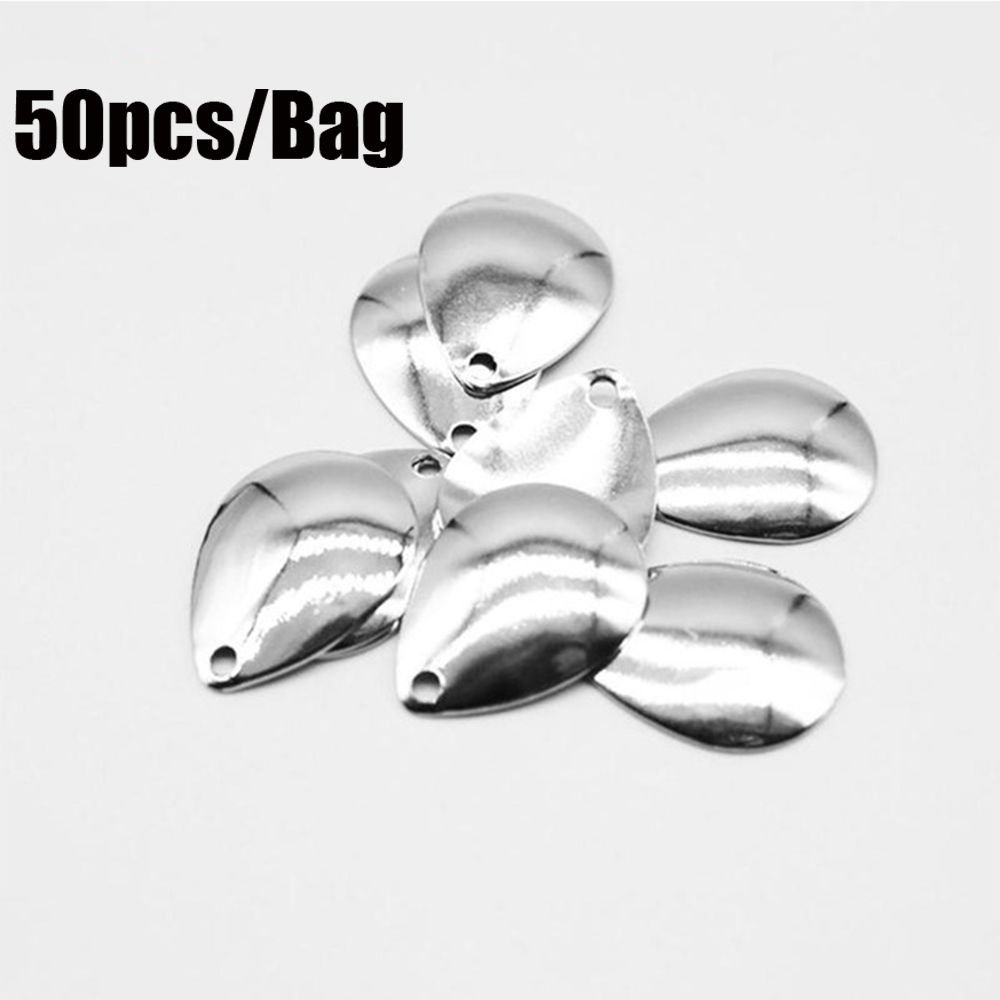 Fishing Lure Spoon - 50 Stück rotierende Pailletten-Spinner aus glattem