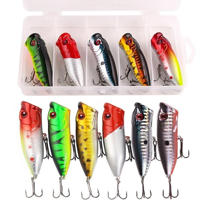 Fishing Lure Popper - 6 Stück 6 Farben (Opp-Beutel)/5 Stück