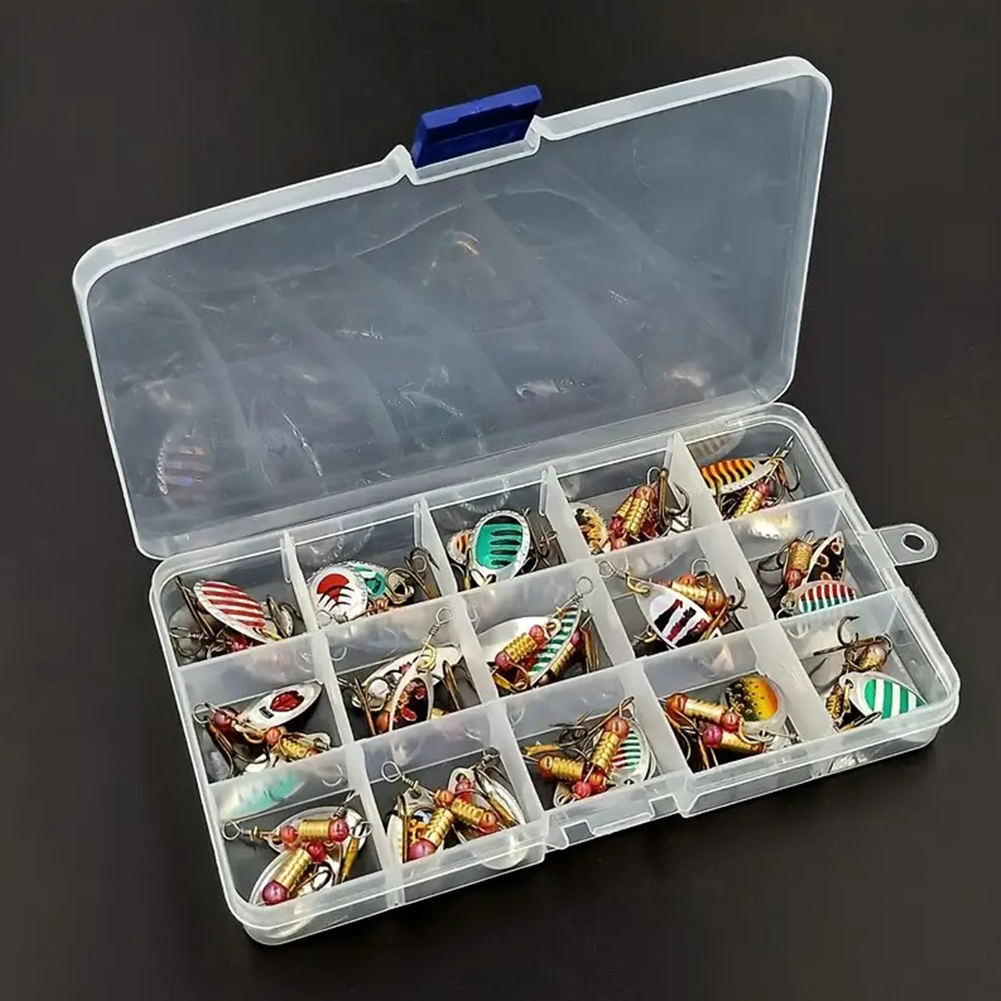 Fishing Lure Spoon - 30 Stück Metall-Löffelspinner Angelköder mit Dreifachhaken,