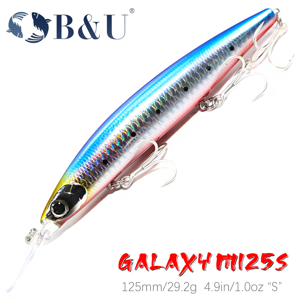 Fishing Lure Jerkbait - B&U 125 mm sinkender Minnow-Meeresangelköder, ultralanger