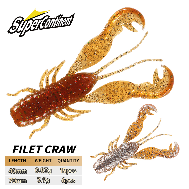 Fishing Lure Soft Plastic - 2023 Supercontinent Filet Craw Bait Barsch