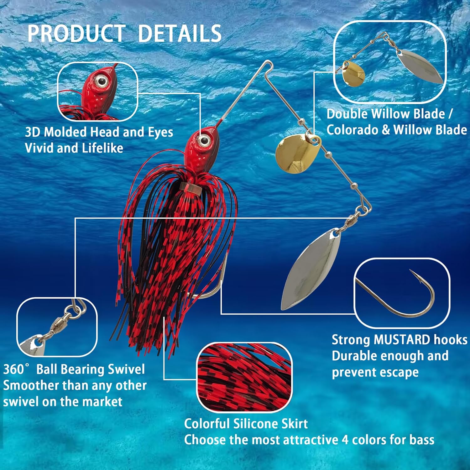 Eupheng Spinner Köder Löffel D – Fishing Lure Buzzbait Bewertung und Preis