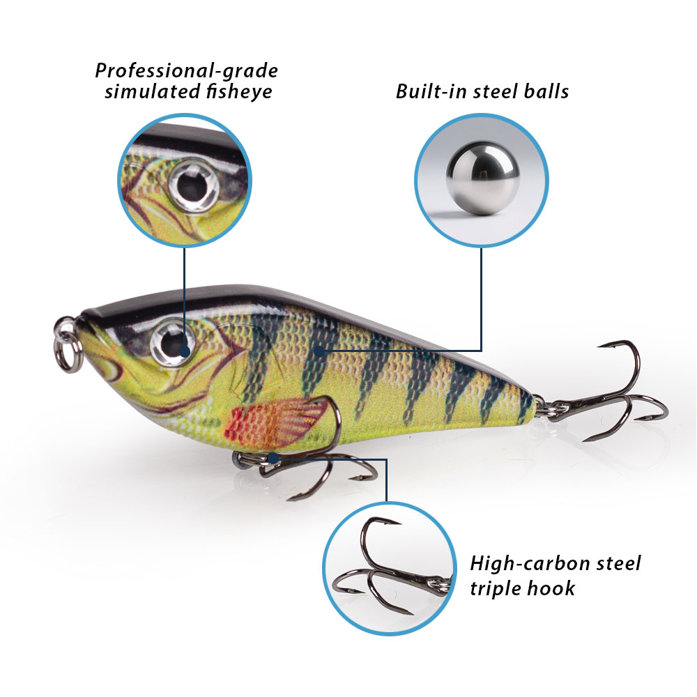 80mm/15,5g Muskies Jerkbait He – Fishing Lure Jerkbait Bewertung und Preis