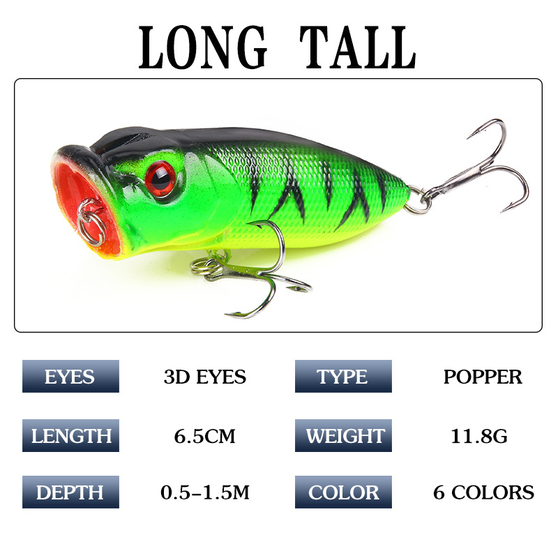 6 Stück 6 Farben (Opp-Beutel)/ – Fishing Lure Popper Bewertung und Preis